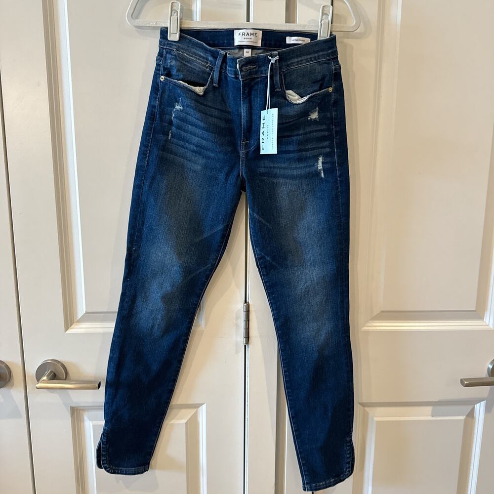 Frame Denim Women's Skinny Jeans - Dark Blue
